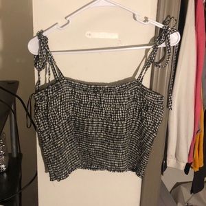 ZARA Gingham Tie up strappy cami